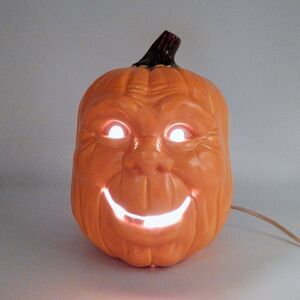 Scioto Ceramic Halloween Pumpkin 1988 Mold 9 Inch Jack O Lantern Light Up Decor